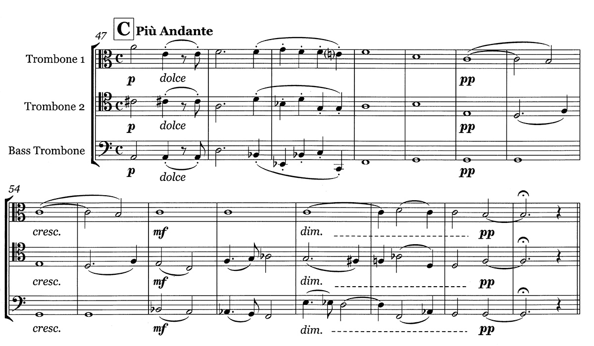 Example 1. Use of the minor third in Sonata for Bass Trombone